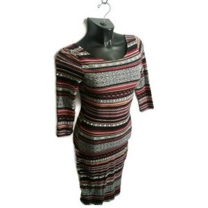 Aztec Print Bodycon Dress NWT